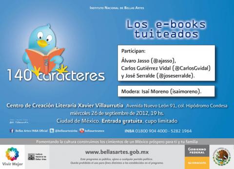 Imagen de flyer digital:  Los e-books tuiteados. Charla en el CCCLXV