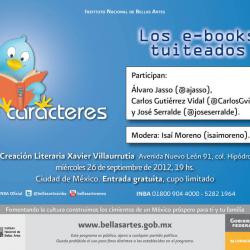 Imagen de flyer digital:  Los e-books tuiteados. Charla en el CCCLXV